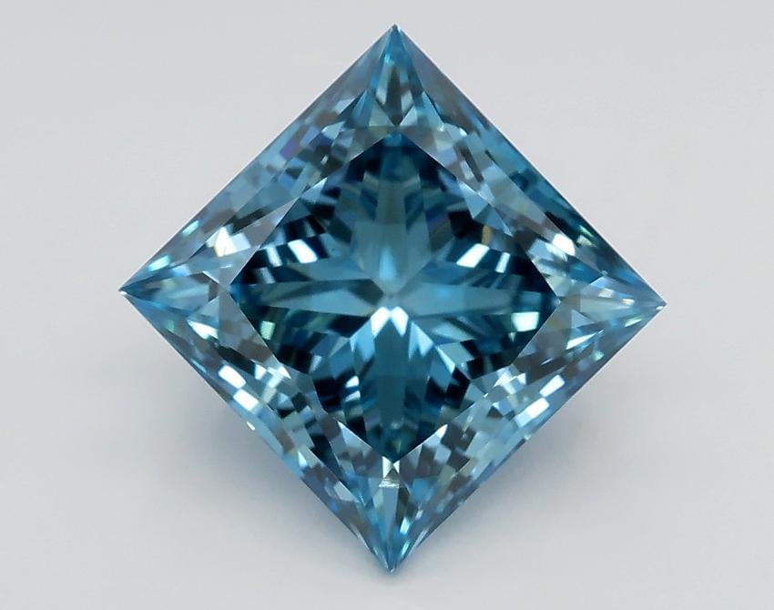 2.75 Ct. Fancy Vivid Blue Princess Lab Grown Diamond