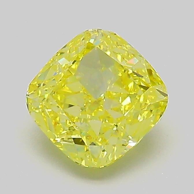 1.30 Ct. Fancy Vivid  Yellow Cushion Lab Grown Diamond