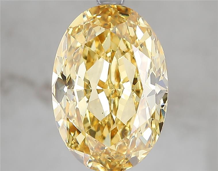 5.07 Ct. Fancy Vivid Yellow Oval Lab Grown Diamond