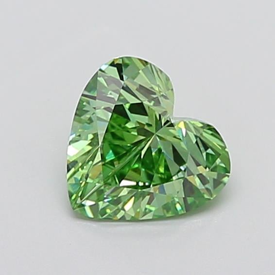 1.48 Ct. Fancy Vivid Green Heart Lab Grown Diamond