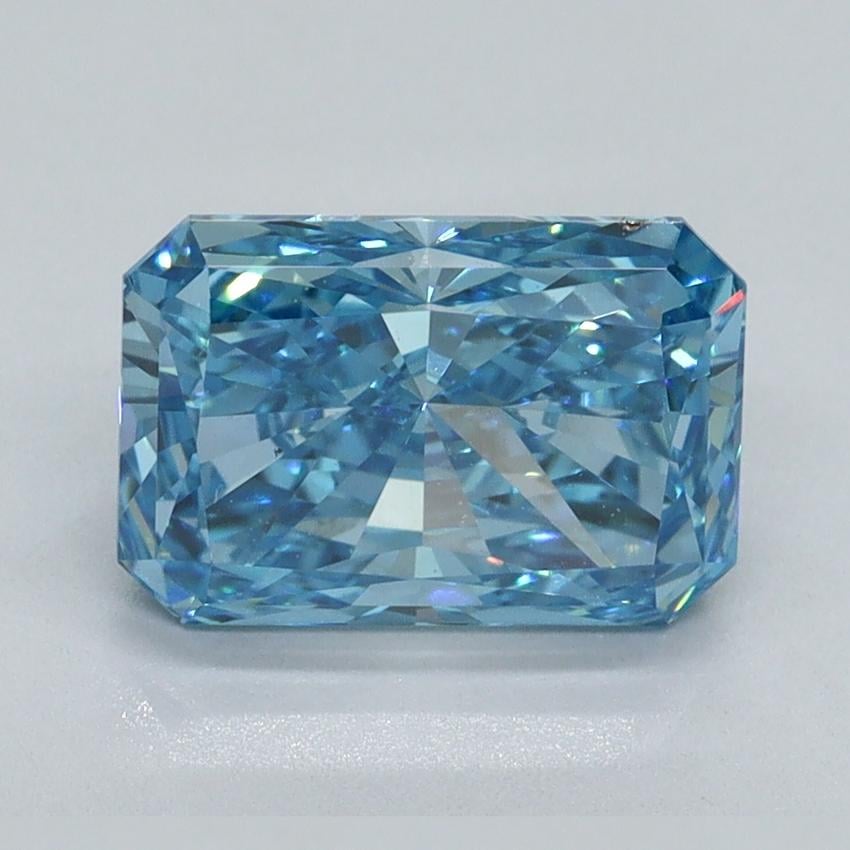 2.20 Ct. Fancy Vivid Malibu Blue Radiant Lab Grown Diamond
