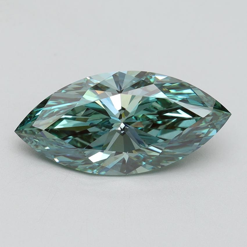 3.21 Ct. Fancy Vivid Green Marquise Lab Grown Diamond