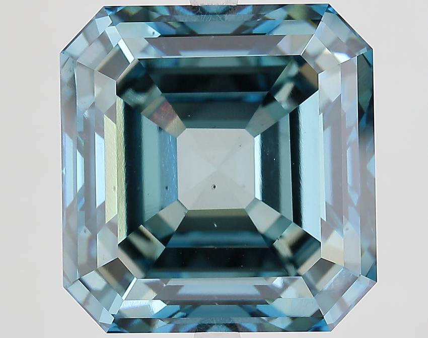 18.07 Ct. Fancy Vivid Blue Asscher Lab Grown Diamond