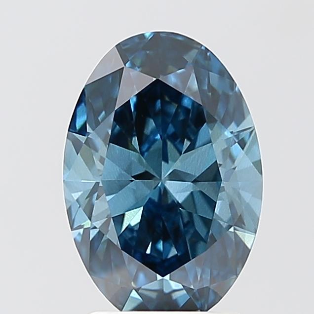 2.09 Ct. Fancy Vivid Blue Oval Lab Grown Diamond