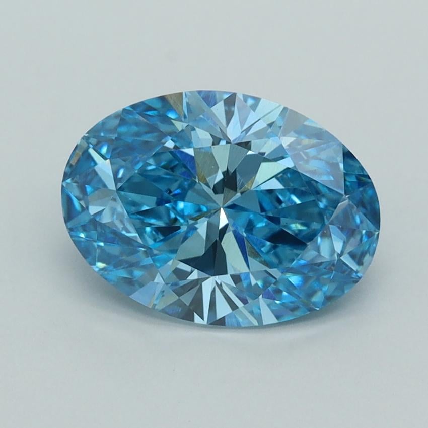 2.05 Ct. Fancy Vivid  Blue Oval Lab Grown Diamond