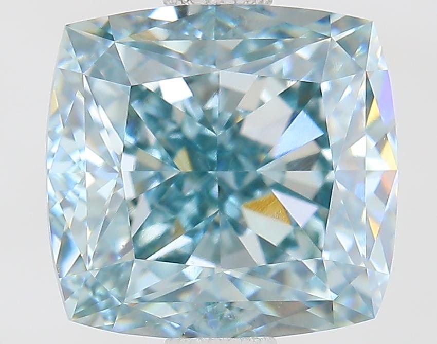 2.10 Ct. Fancy Light Grayish Green Cushion Lab Grown Diamond