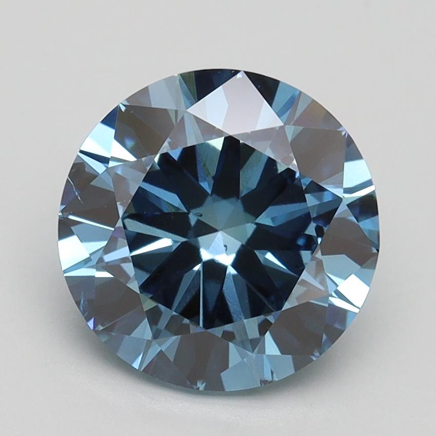 2.50 Ct. Fancy Vivid Blue Round Lab Grown Diamond