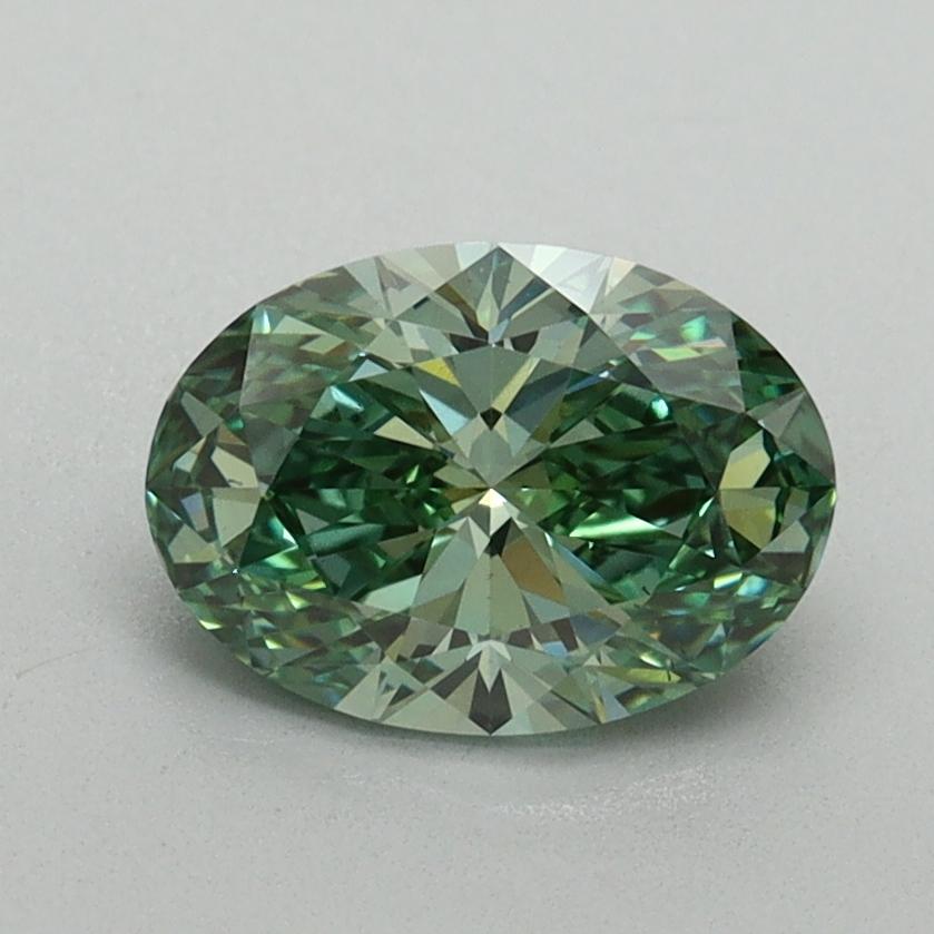 1.13 Ct. Fancy Vivid Green Oval Lab Grown Diamond
