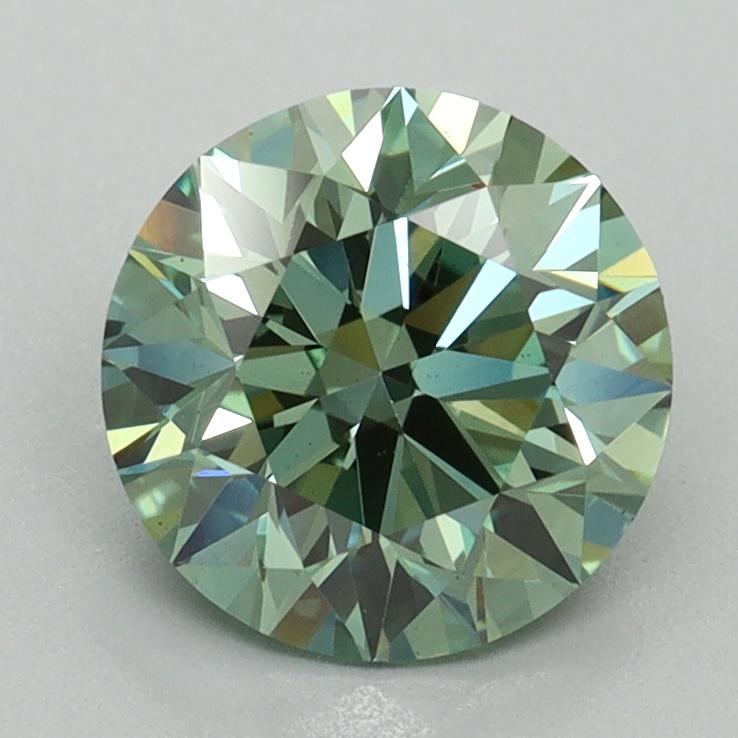 1.70 Ct. Fancy Vivid Green Round Lab Grown Diamond