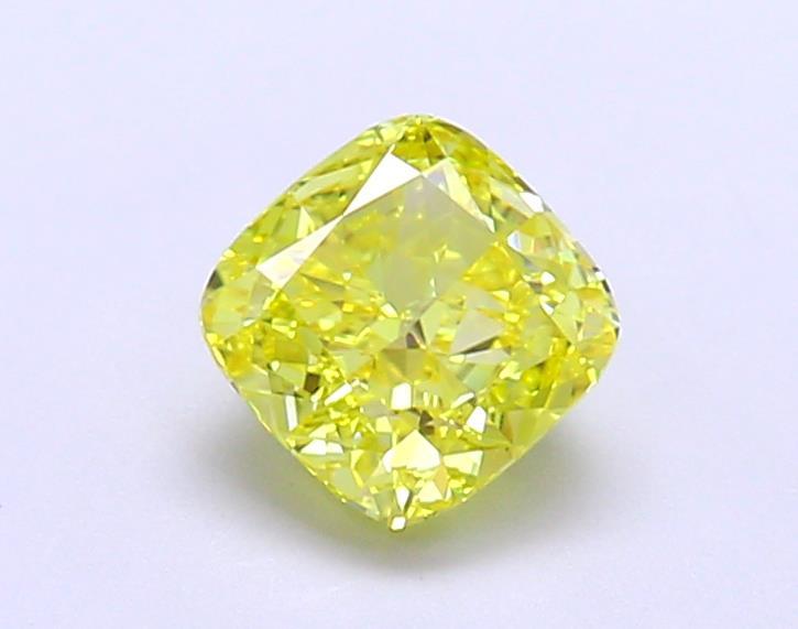 1.09 Ct. Fancy Vivid Yellow Cushion Lab Grown Diamond