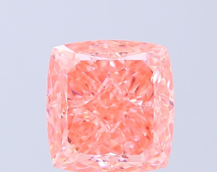 5.09 Ct. Fancy Vivid Pink Cushion Lab Grown Diamond