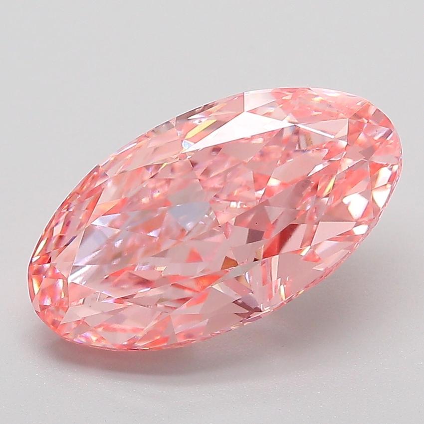 4.14 Ct. Fancy Vivid  Pink Oval Lab Grown Diamond