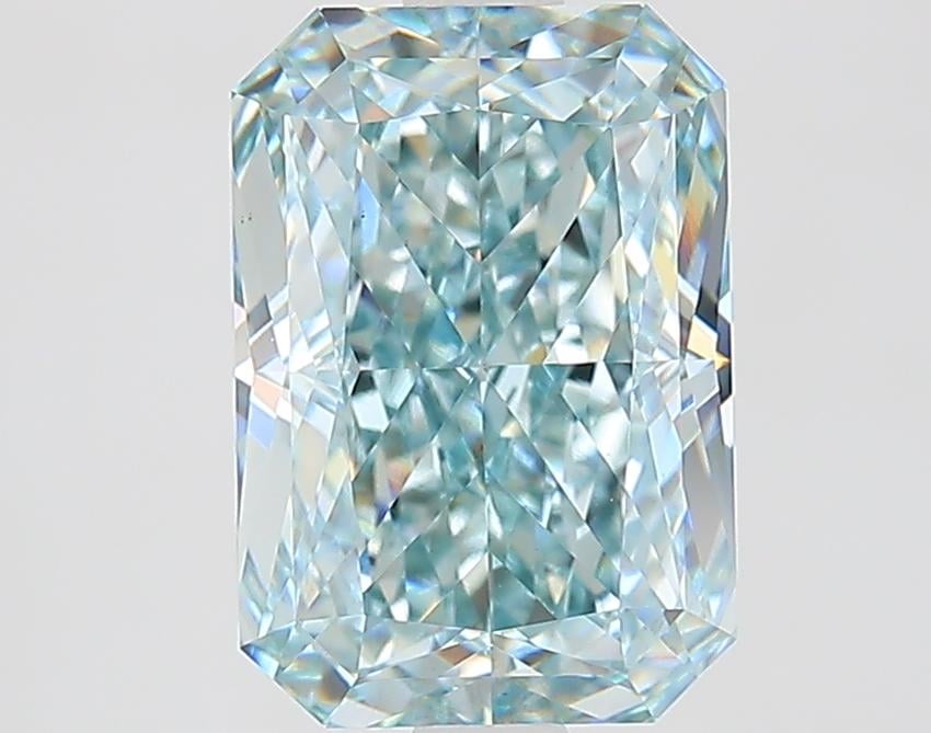 3.03 Ct. Fancy Intense Bluish Green Radiant Lab Grown Diamond
