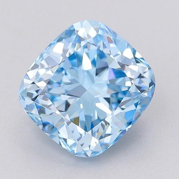 1.54 Ct. Fancy Vivid Blue Cushion Lab Grown Diamond