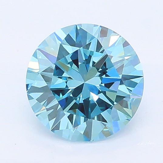 0.90 Ct. Fancy Vivid Blue Round Lab Grown Diamond