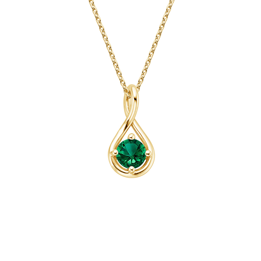 18K Yellow Gold Emerald Twist Necklace | Brilliant Earth