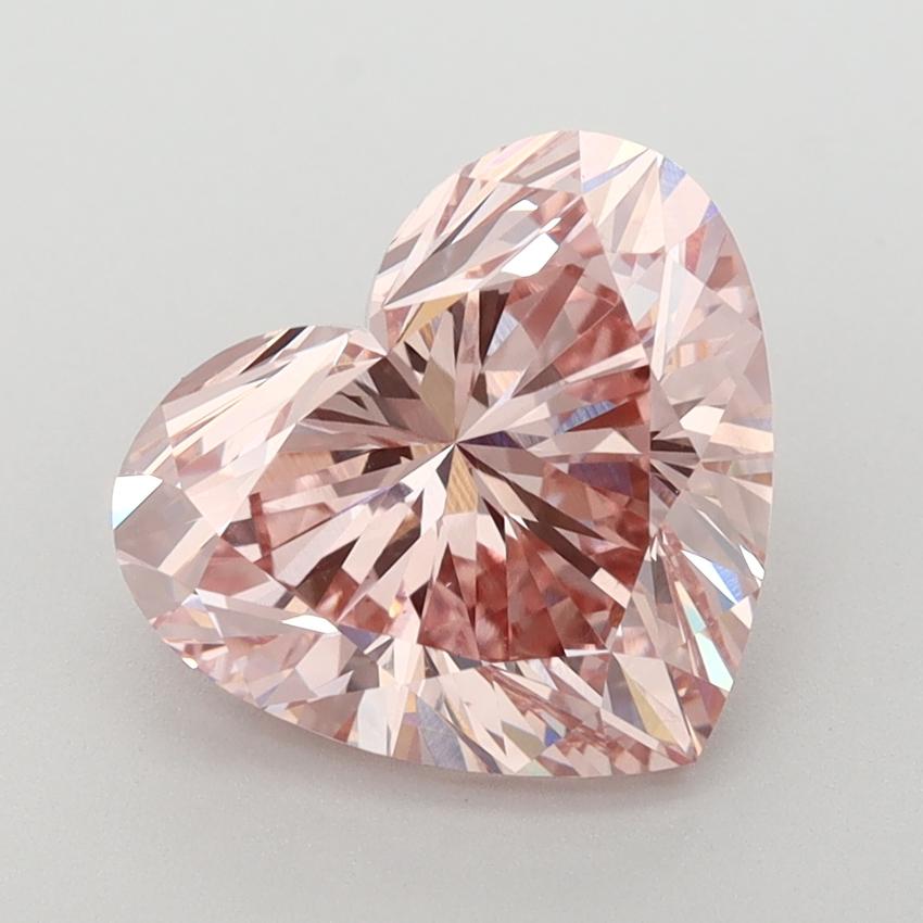 3.57 Ct. Fancy Intense Brownish Pink Heart Lab Grown Diamond