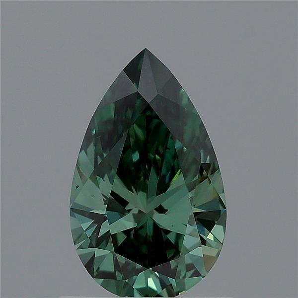 0.83 Ct. Fancy Vivid Green Pear Lab Grown Diamond