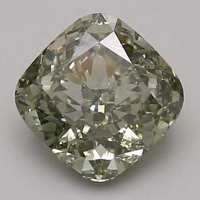 2.13 Ct. Fancy Intense Green Cushion Lab Grown Diamond