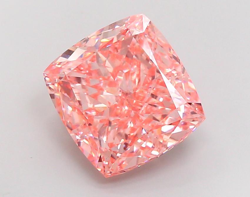 13.06 Ct. Fancy Vivid Pink Cushion Lab Grown Diamond