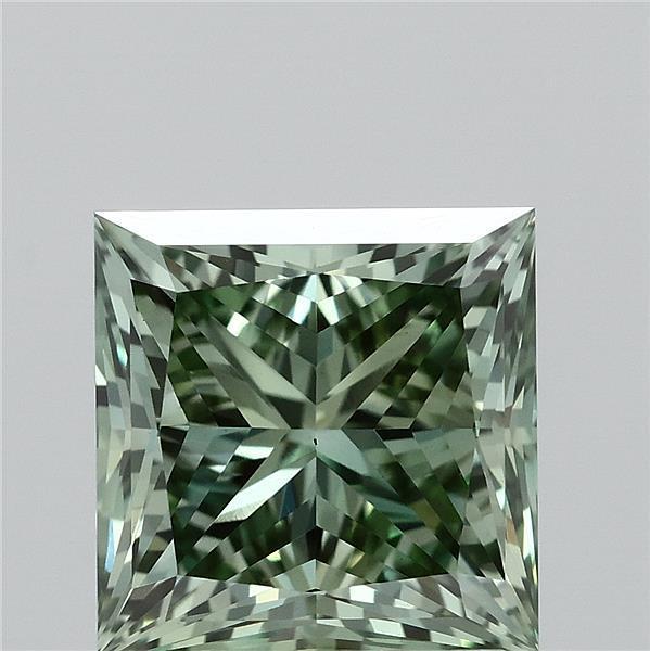 2.68 Ct. Fancy Vivid Green Princess Lab Grown Diamond