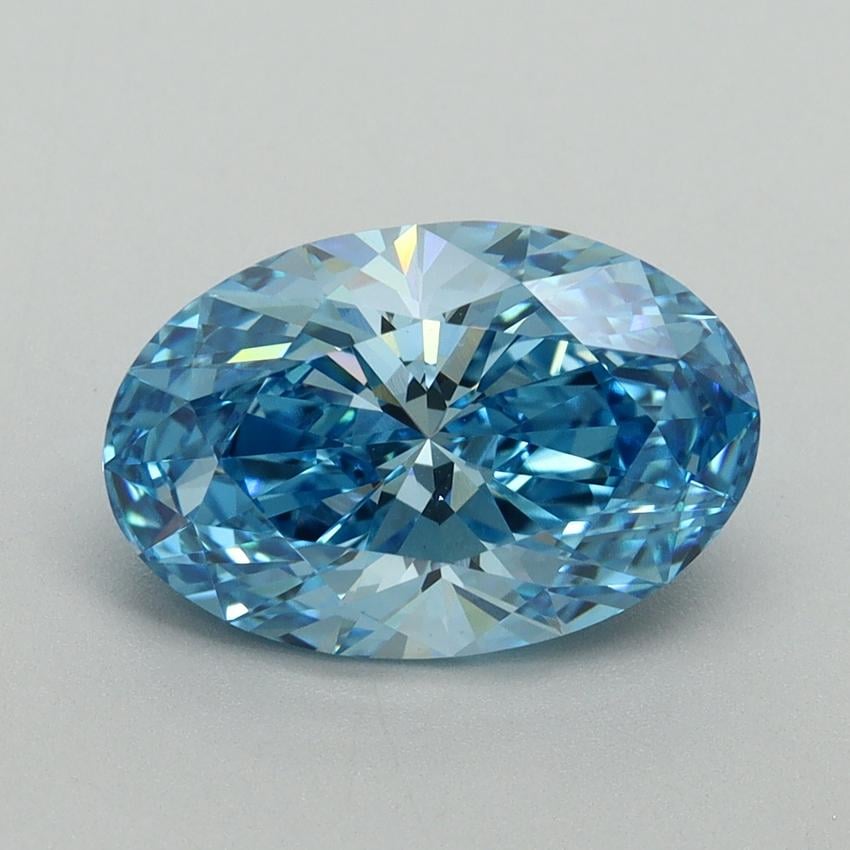 2.71 Ct. Fancy Vivid Blue Oval Lab Grown Diamond