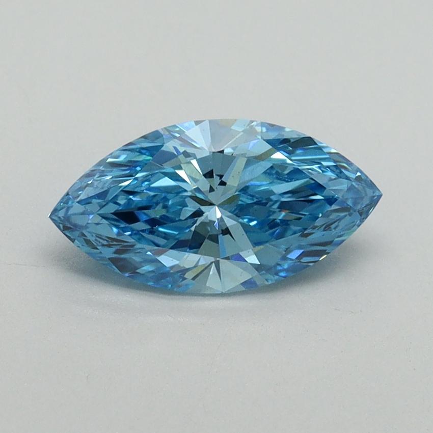 0.92 Ct. Fancy Vivid Blue Marquise Lab Grown Diamond