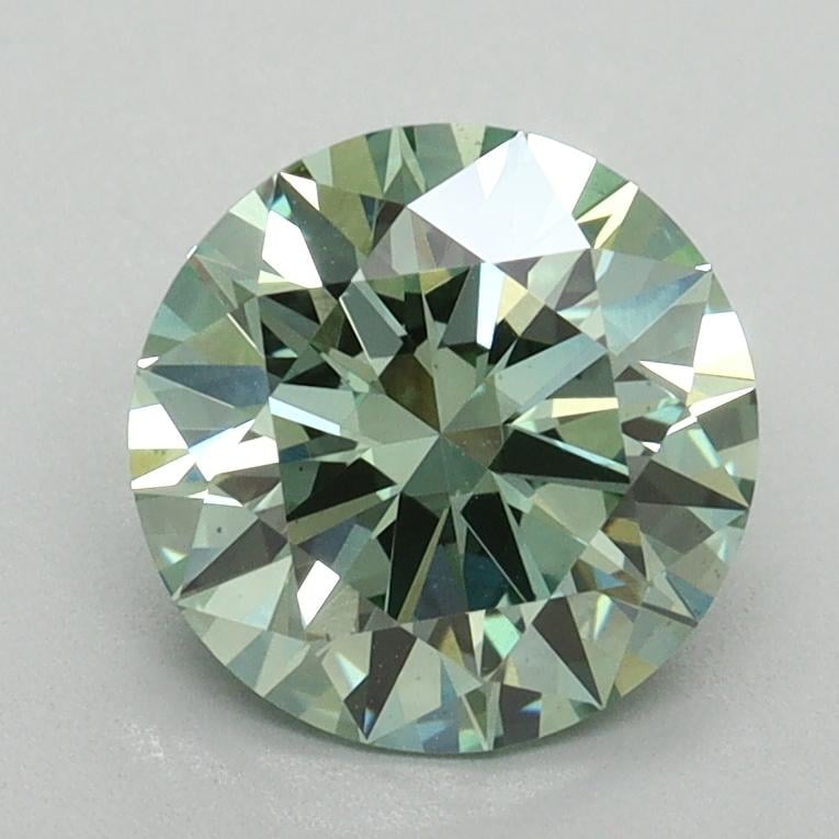 1.63 Ct. Fancy Vivid Green Round Lab Grown Diamond