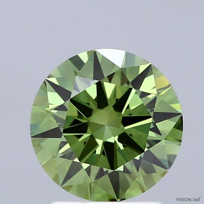 2.05 Ct. Fancy Vivid  Green Round Lab Grown Diamond