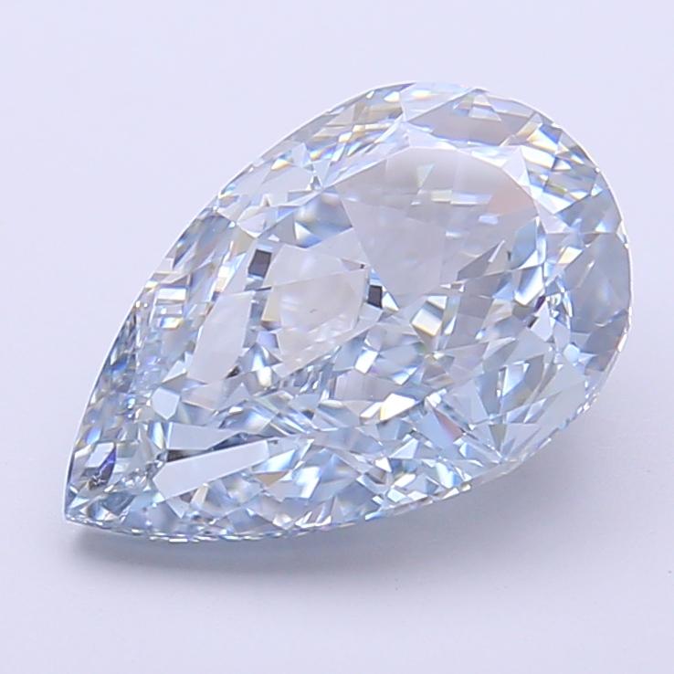 3.72 Ct. Fancy Intense  Blue Pear Lab Grown Diamond