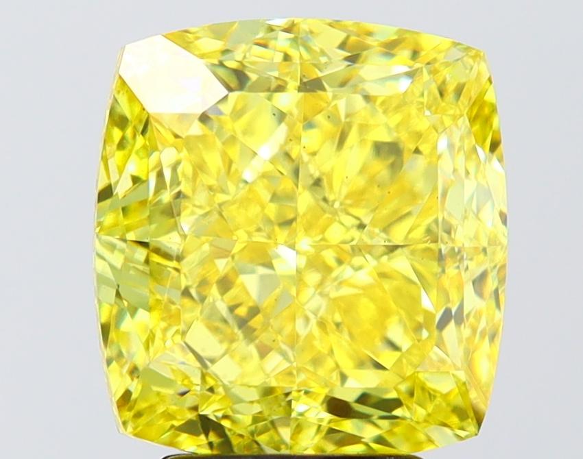 5.51 Ct. Fancy Vivid Yellow Yellow Cushion Lab Grown Diamond