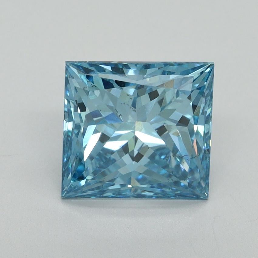 2.54 Ct. Fancy Vivid Malibu Blue Princess Lab Grown Diamond