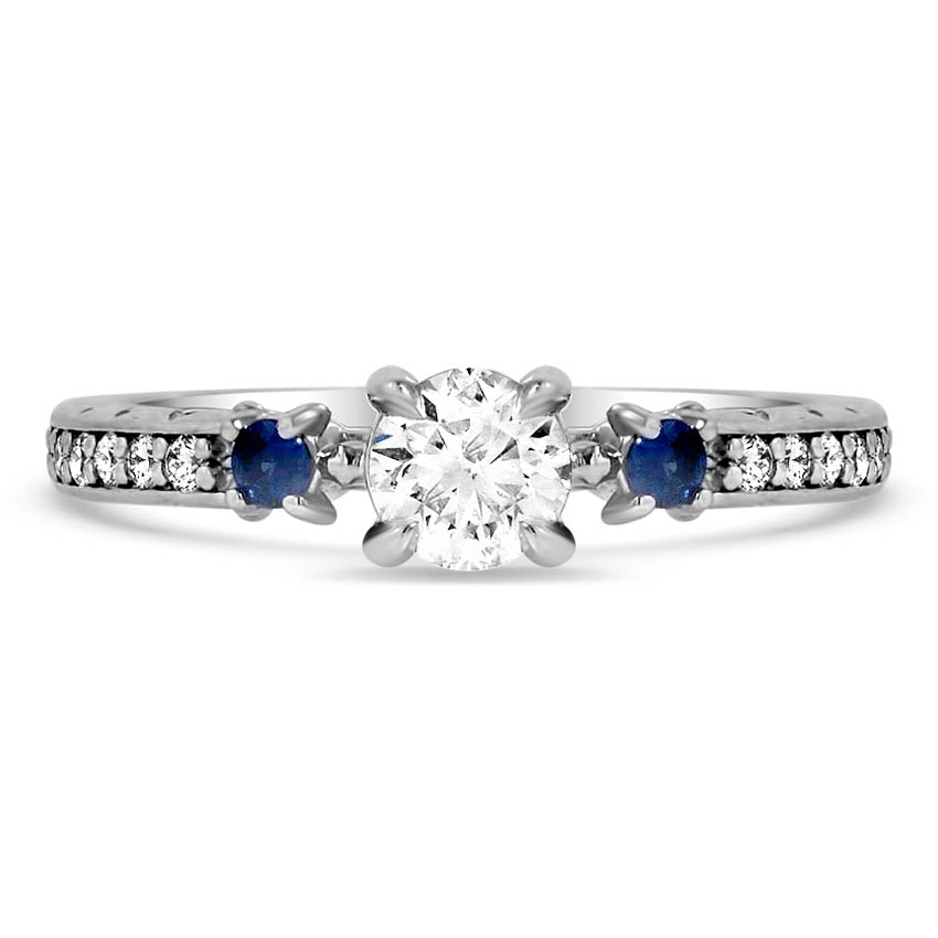 Custom Turtle Sapphire and Diamond Ring