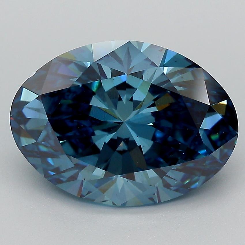 4.11 Ct. Fancy Deep Blue Oval Lab Grown Diamond