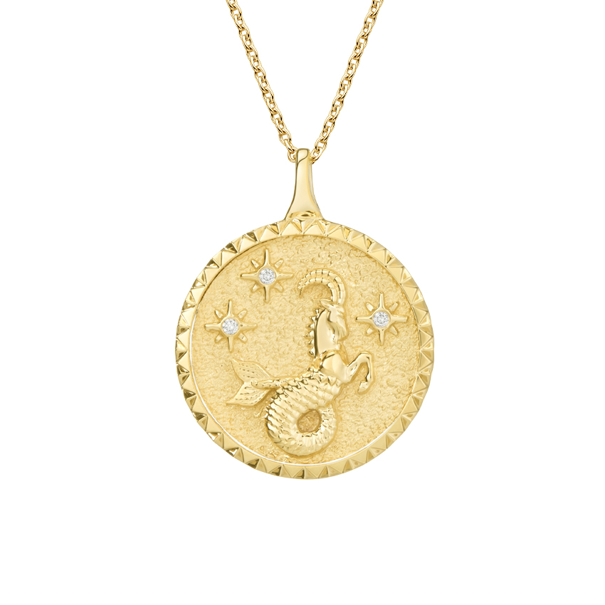 14k Yellow Gold Capricorn Zodiac Charm