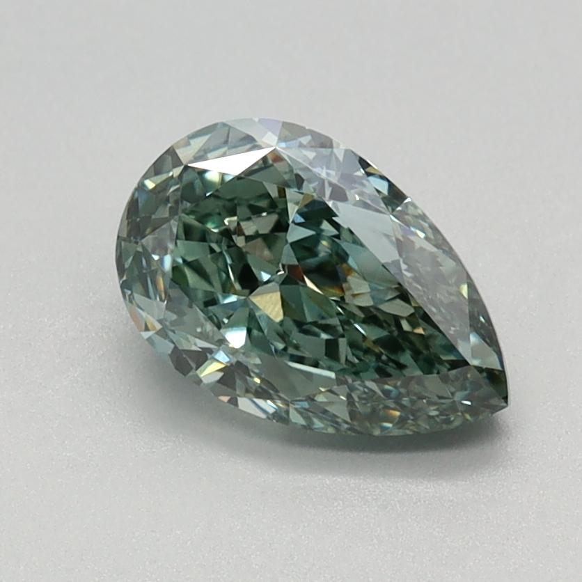 1.12 Ct. Fancy Vivid Green Pear Lab Grown Diamond