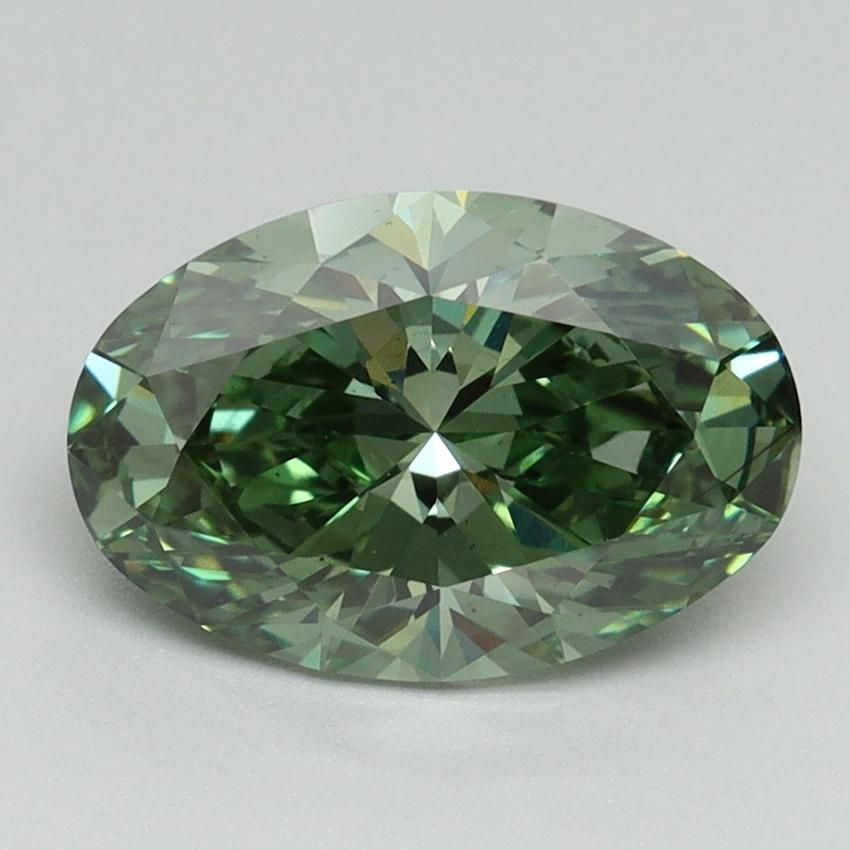 2.05 Ct. Fancy Vivid Green Oval Lab Grown Diamond