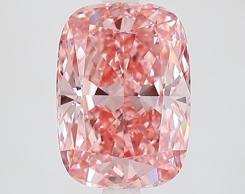 3.56 Ct. Fancy Vivid Pink Cushion Lab Grown Diamond