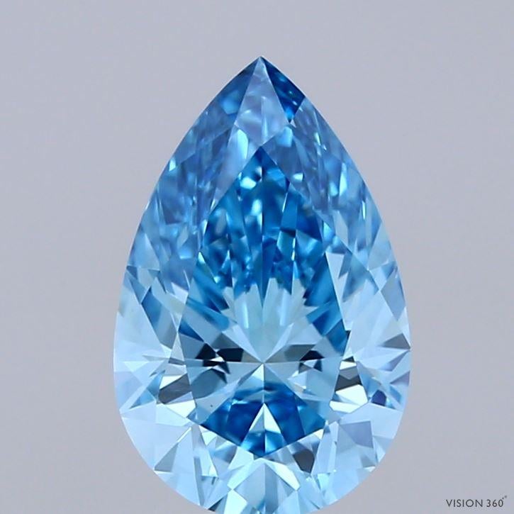 1.58 Ct. Fancy Vivid  Blue Pear Lab Grown Diamond