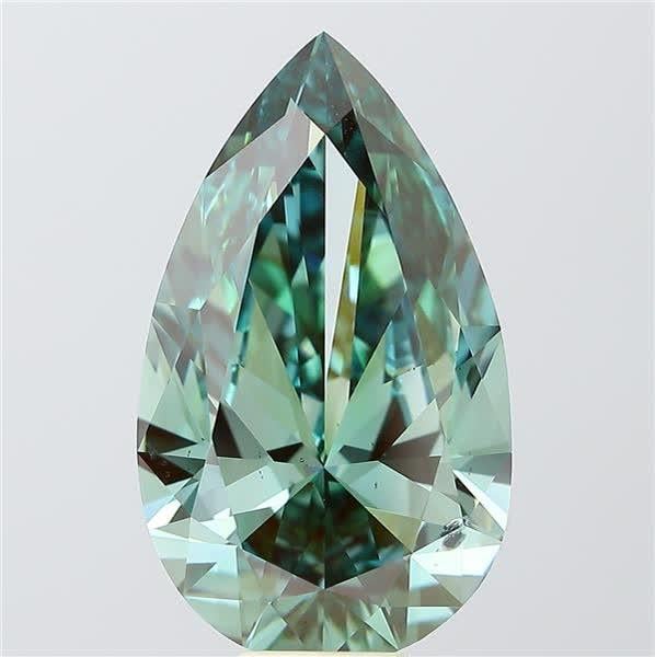 10.07 Ct. Fancy Vivid Green Pear Lab Grown Diamond