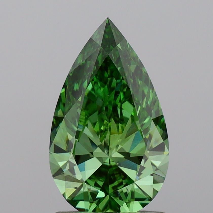 1.53 Ct. Fancy Vivid Green Pear Lab Grown Diamond