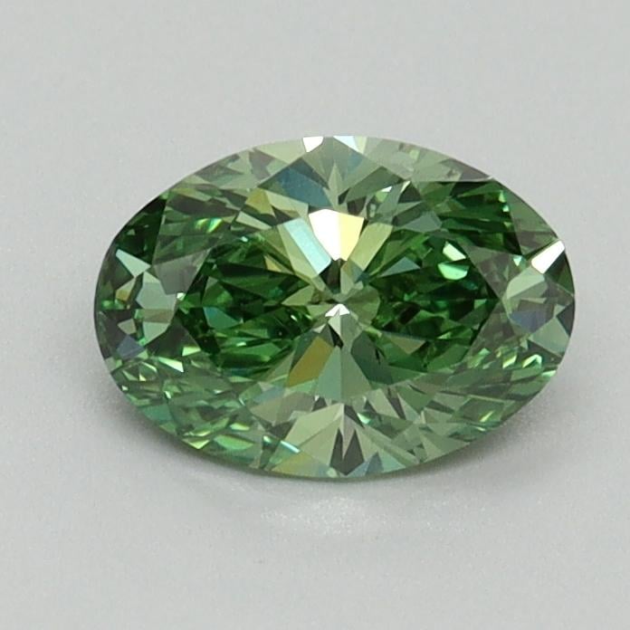 0.78 Ct. Fancy Vivid Green Oval Lab Grown Diamond