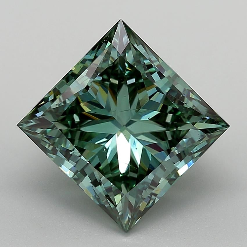 7.00 Ct. Fancy Vivid  Green Princess Lab Grown Diamond
