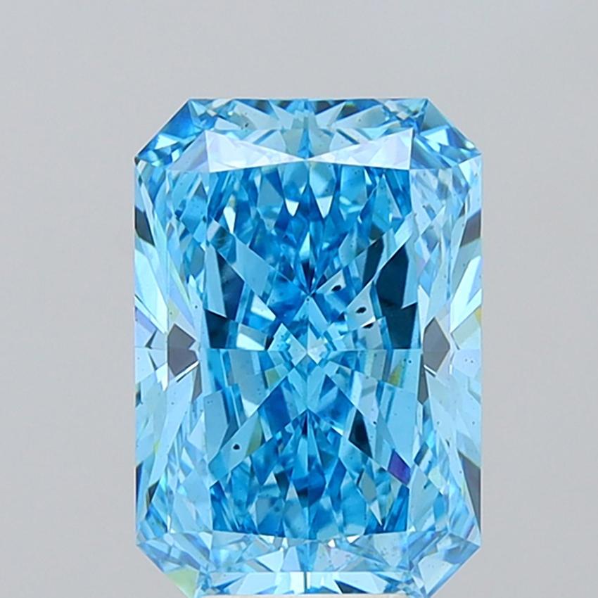 7.01 Ct. Fancy Vivid Blue Radiant Lab Grown Diamond