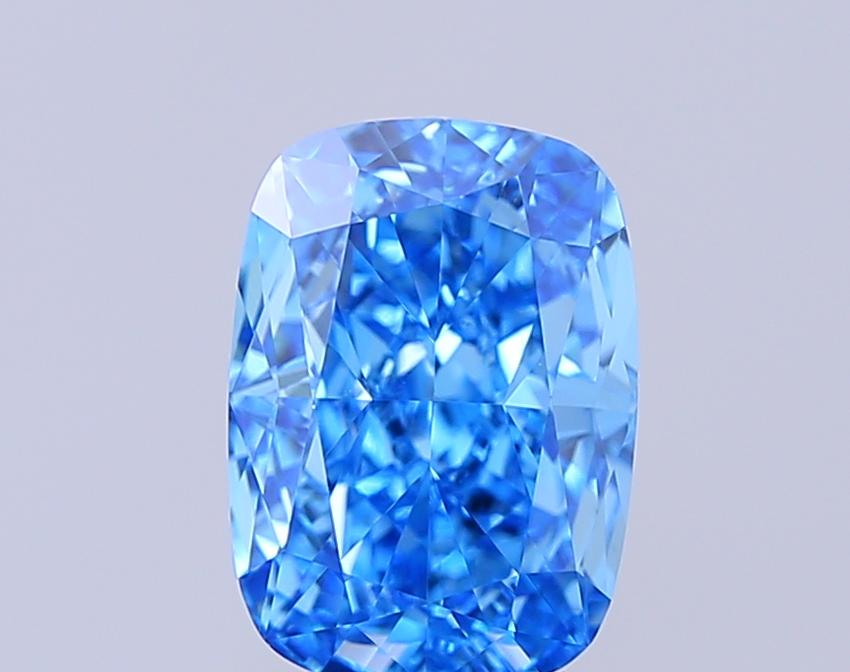 1.73 Ct. Fancy Vivid Blue Cushion Lab Grown Diamond