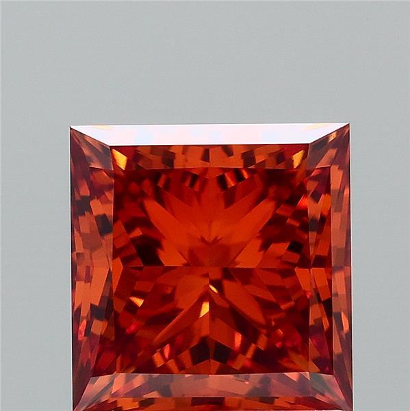 1.50 Ct. Fancy Intense Brownish Orange Princess Lab Grown Diamond
