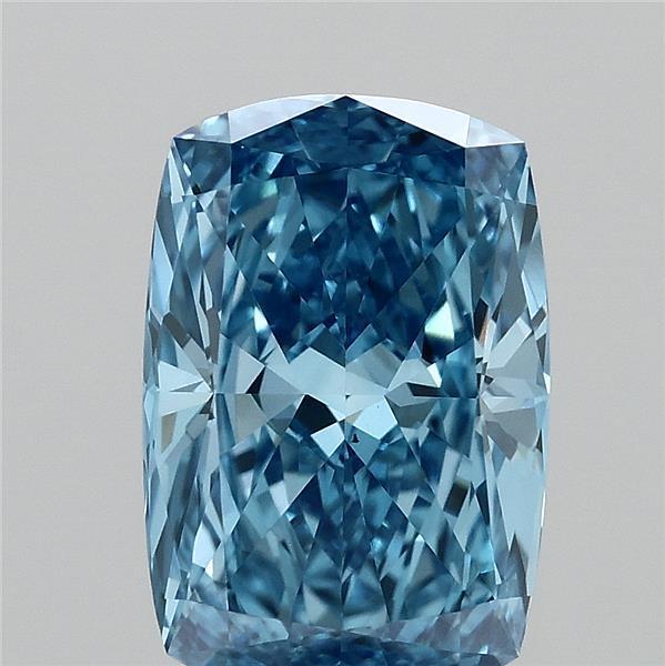 3.08 Ct. Fancy Vivid Blue Cushion Lab Grown Diamond