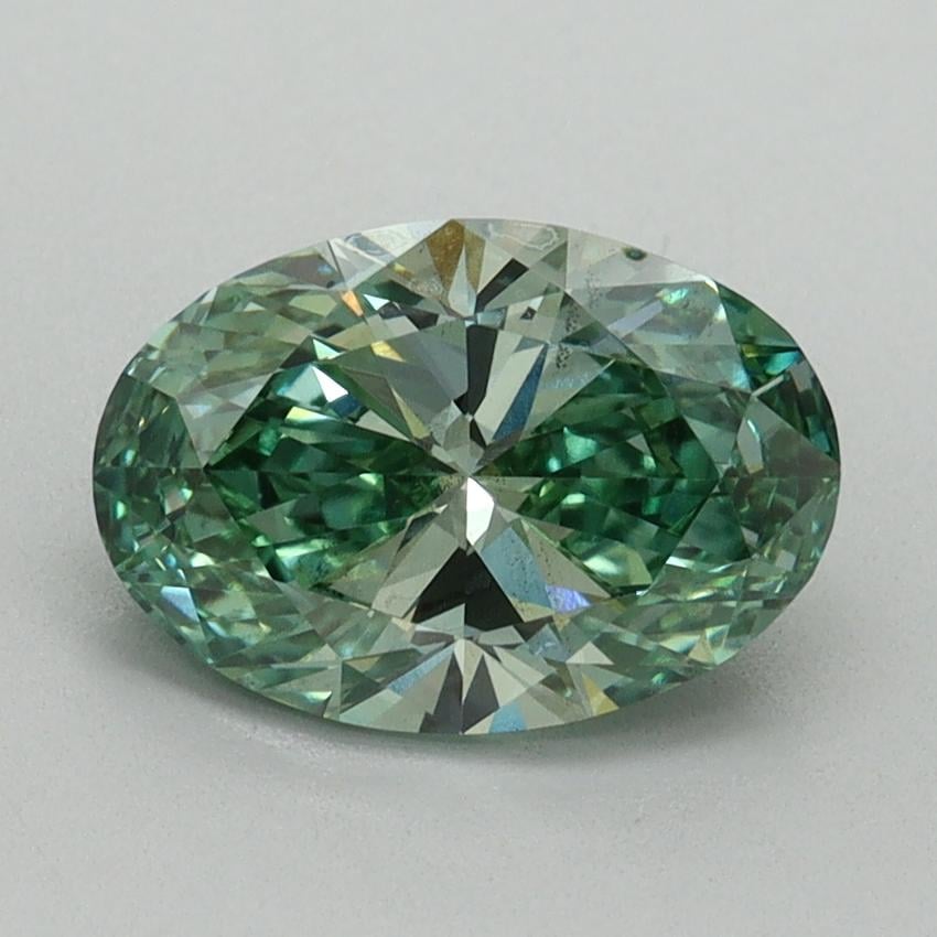 1.61 Ct. Fancy Vivid Green Oval Lab Grown Diamond