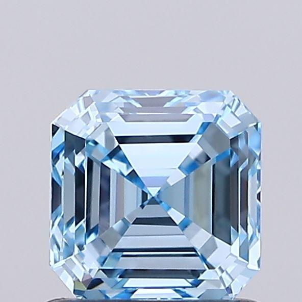 0.91 Ct. Fancy Vivid Blue Asscher Lab Grown Diamond