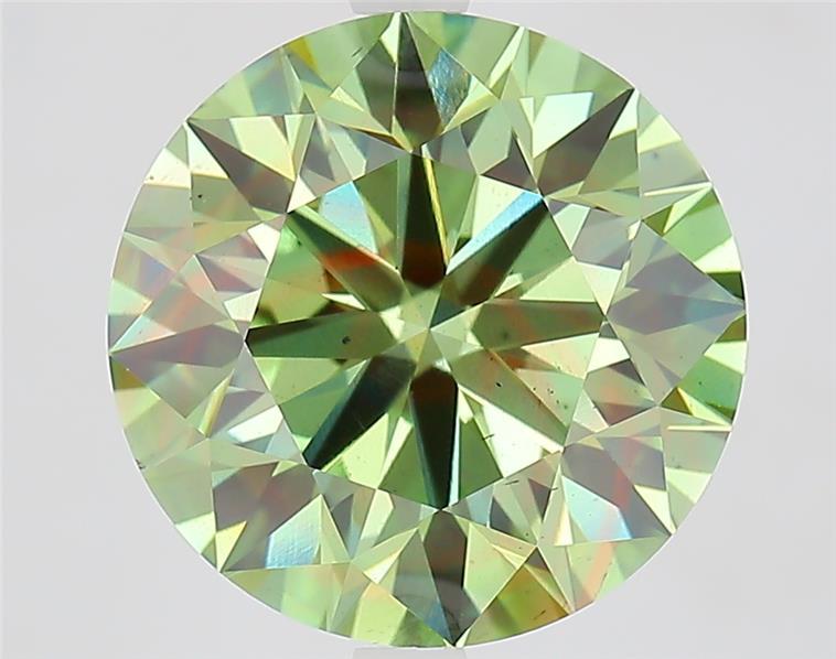 6.02 Ct. Fancy Intense  Green Round Lab Grown Diamond